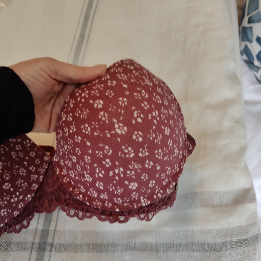 Lucky Brand Women's Burgundy Lace Bra - Picture 6 of 7
